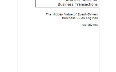 Business Rules for Business Transactions: The Hidden Value of Event-Driven Business Rules Engines